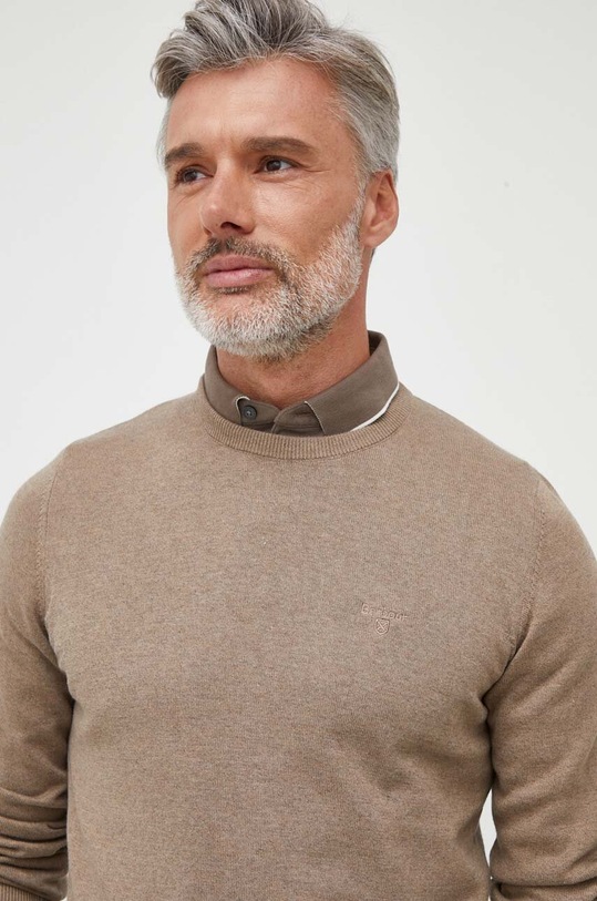 Памучен пуловер Barbour Essentials бежов MKN0932