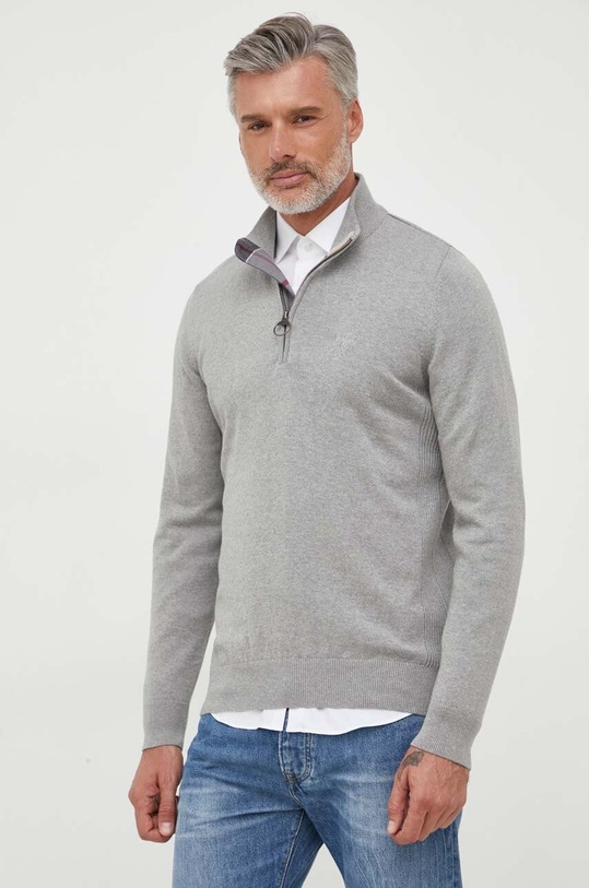 Barbour sweter bawełniany szary MKN1074