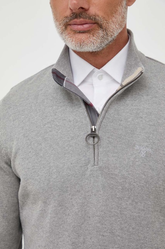 Barbour sweter bawełniany MKN1074 szary