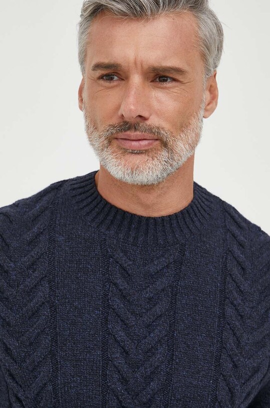 Свитер с примесью шерсти Barbour тёмно-синий MKN1325