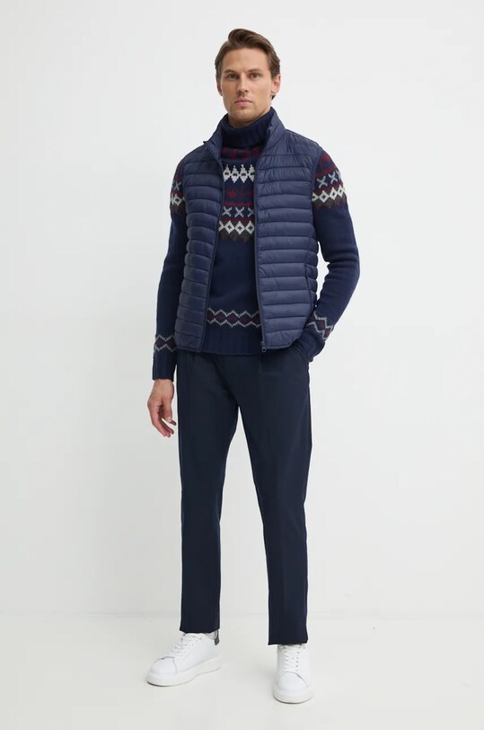 Вовняний светр Barbour MKN1492 темно-синій AA00