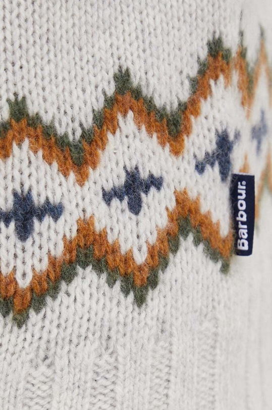Vlněný svetr Barbour Roose Fair Isle Rollneck MKN1492 šedá