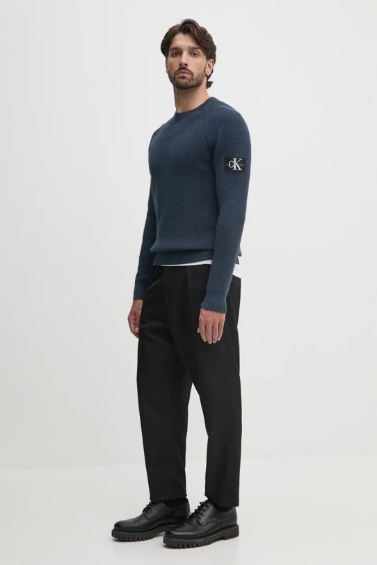 Calvin Klein Jeans sweter bawełniany J30J323989 granatowy AW24