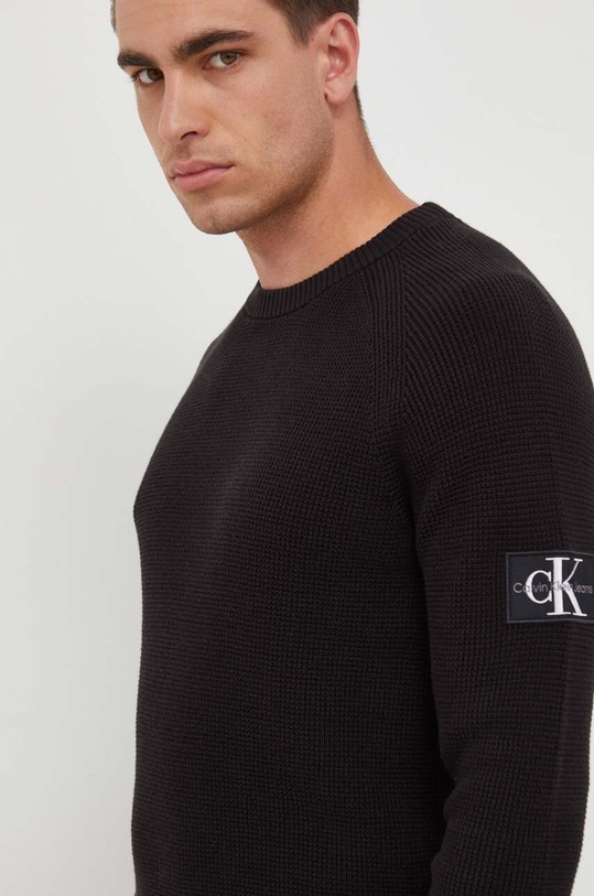 Bavlnený sveter Calvin Klein Jeans bavlna čierna J30J323989