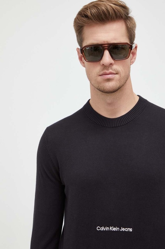Calvin Klein Jeans sweter bawełniany czarny J30J324328