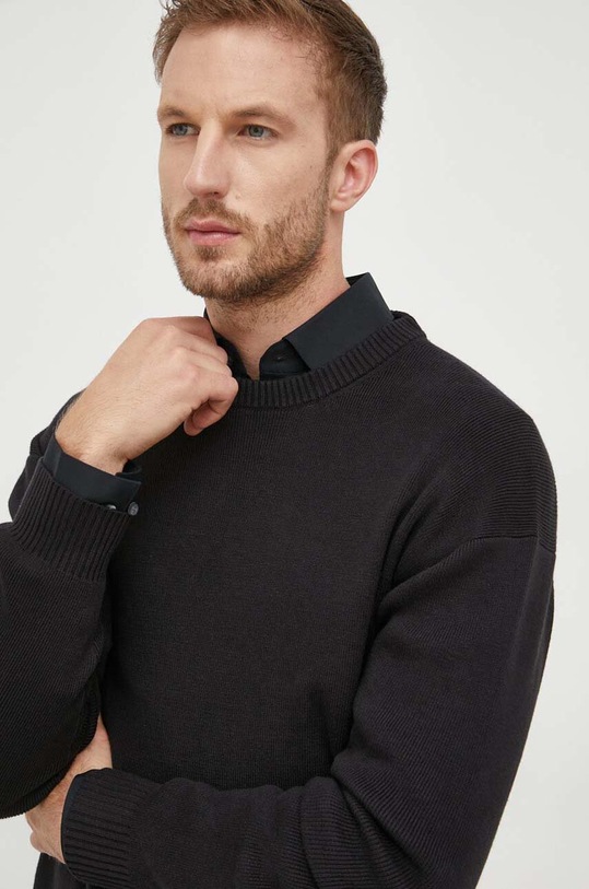 Βαμβακερό πουλόβερ Calvin Klein Jeans μαύρο J30J323977
