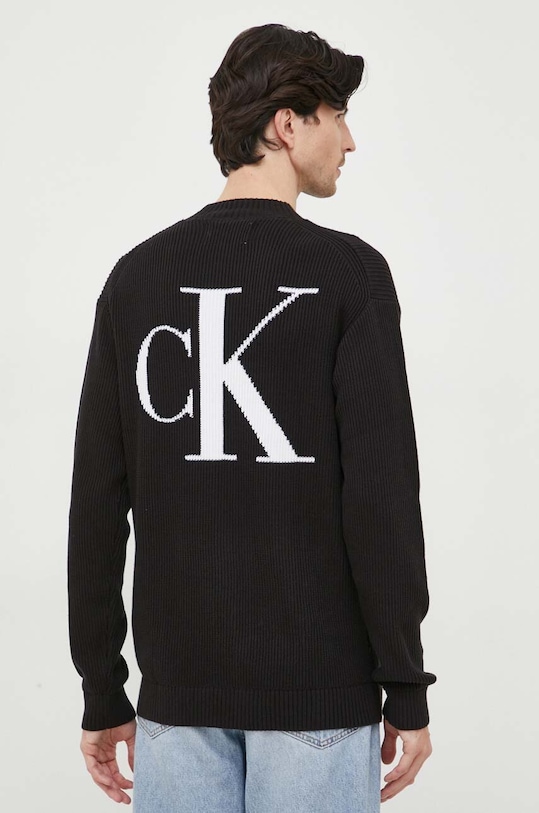 Calvin Klein Jeans sweter bawełniany czarny J30J324507