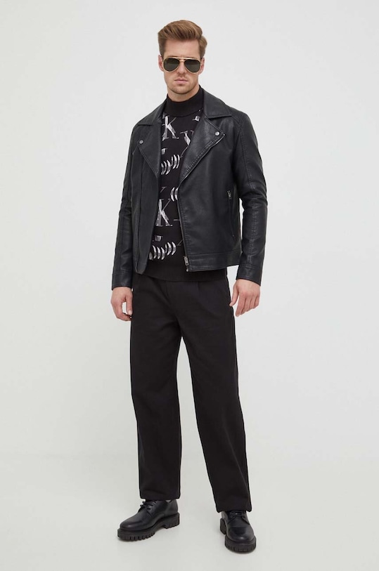 Памучен пуловер Calvin Klein Jeans J30J324788 черен AW23