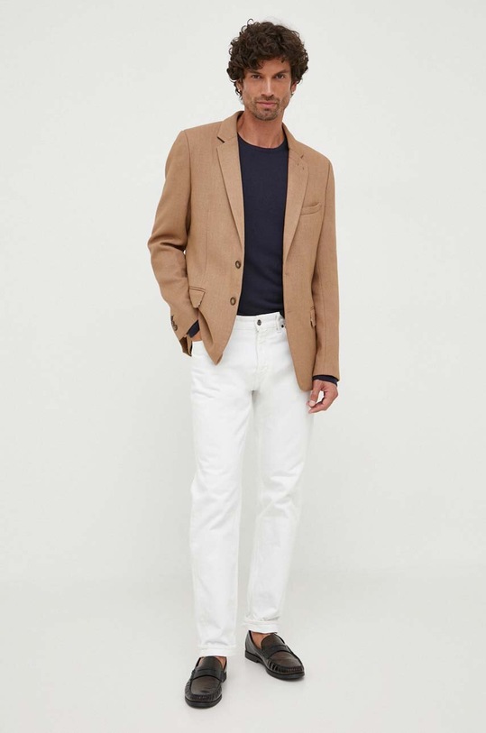 Vlnený sveter Calvin Klein K10K109474 tmavomodrá AW24