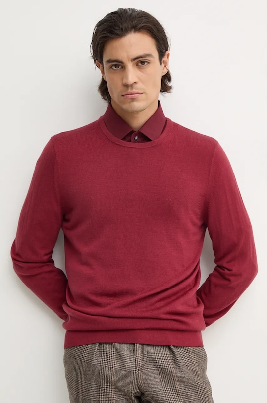 Calvin Klein pulover de lana subtiri burgundia K10K109474