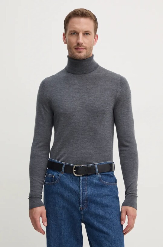 Вовняний светр Calvin Klein тонкий сірий K10K110420
