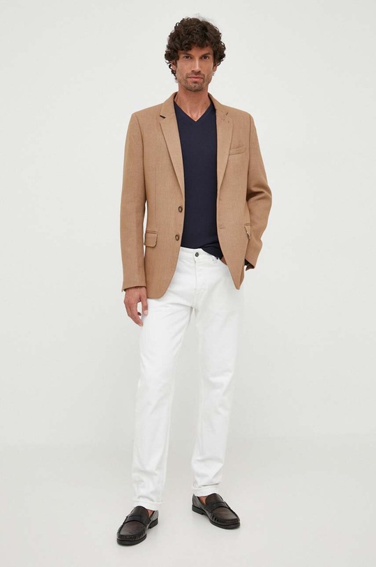 Vlnený sveter Calvin Klein K10K110423 tmavomodrá AW23