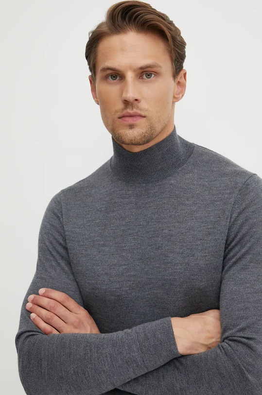 Vlnený sveter Calvin Klein sivá K10K110424