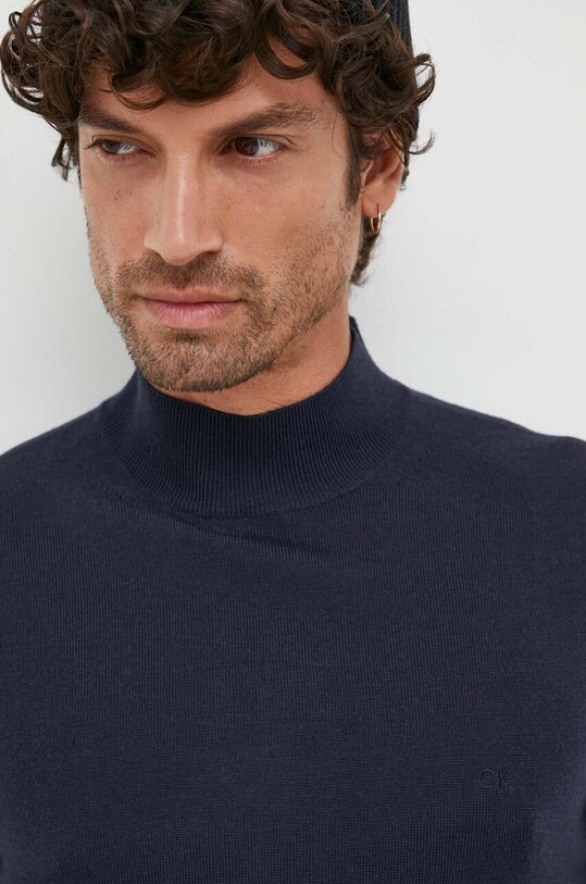 Vlnený sveter Calvin Klein K10K110424 tmavomodrá
