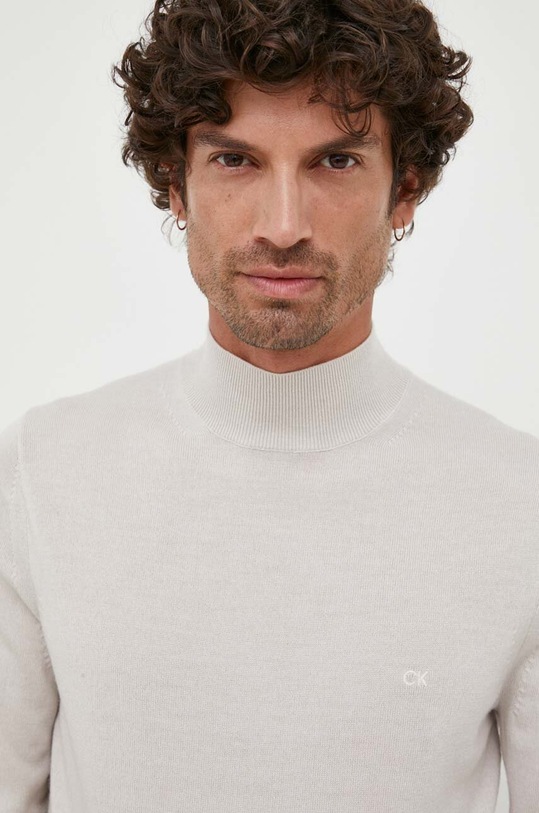 Calvin Klein pulover de lana gri K10K110424