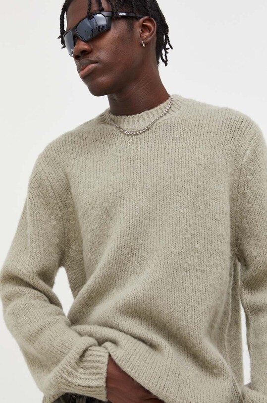 Won Hundred sweter wełniany okrągły zielony 2541.11067