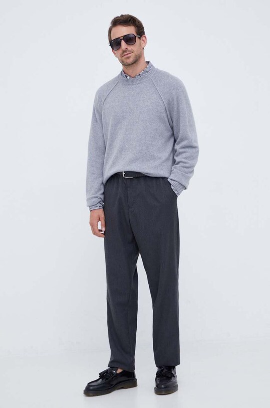 Calvin Klein gyapjú pulóver K10K111954 szürke AW23