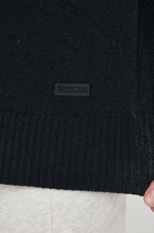 Calvin Klein gyapjú pulóver K10K111954 fekete