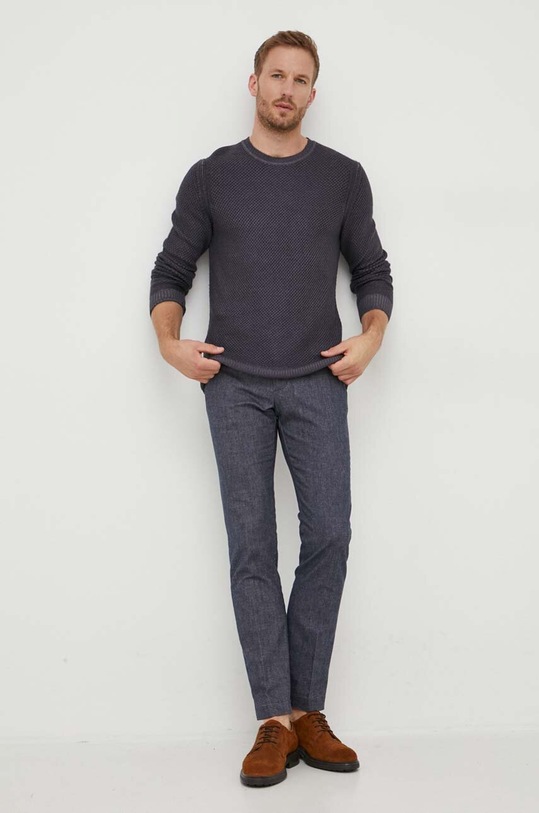 Μάλλινο πουλόβερ Joop! 30037866 σκούρο μπλε AW23