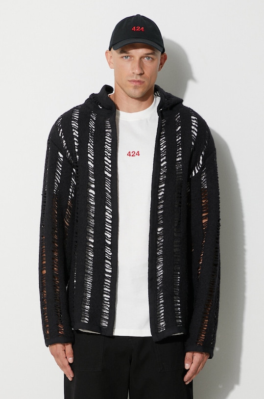 Вовняний кардиган 424 чорний 35424M401.236504