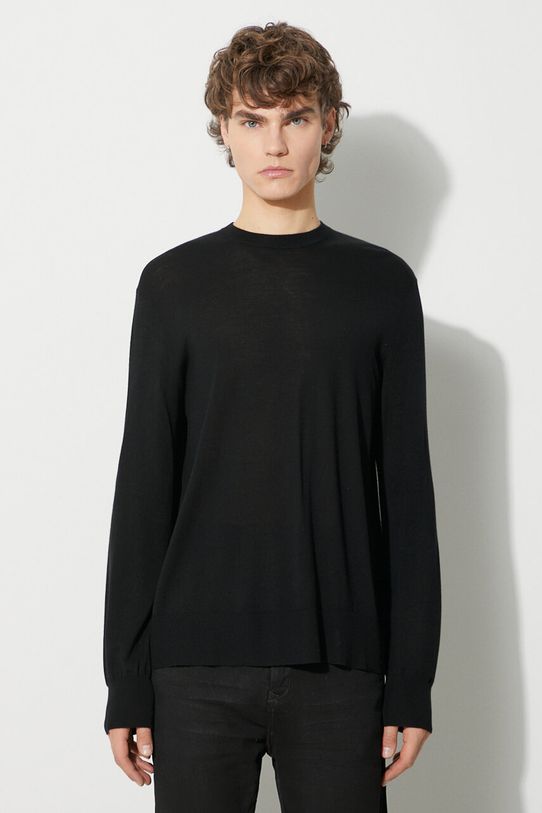 Вовняний светр Neil Barett EVERYDAY SMALL BOLT WOOL тонкий чорний PBMA153.V604.0101