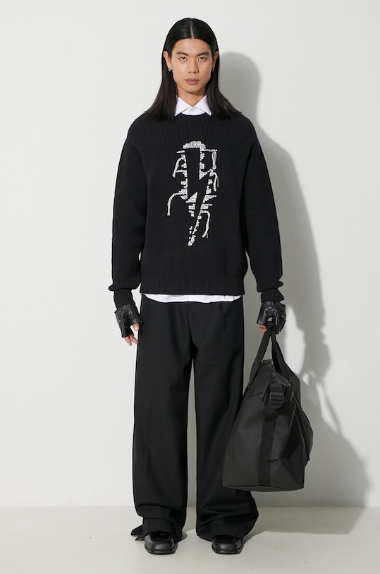 Свитер Neil Barett FLOATING INSIDE OUT THUNDERBOLT PBMA159.V608.042 чёрный AW23