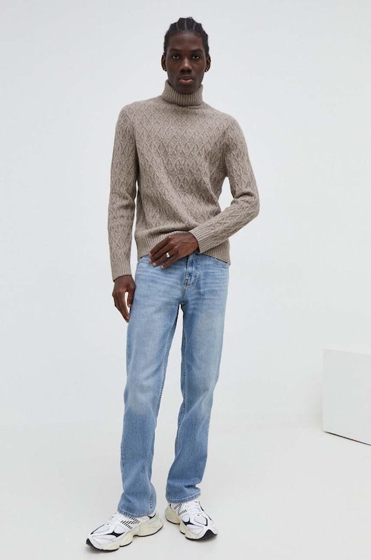 Abercrombie & Fitch sweter KI120.3319.400 beżowy AW23