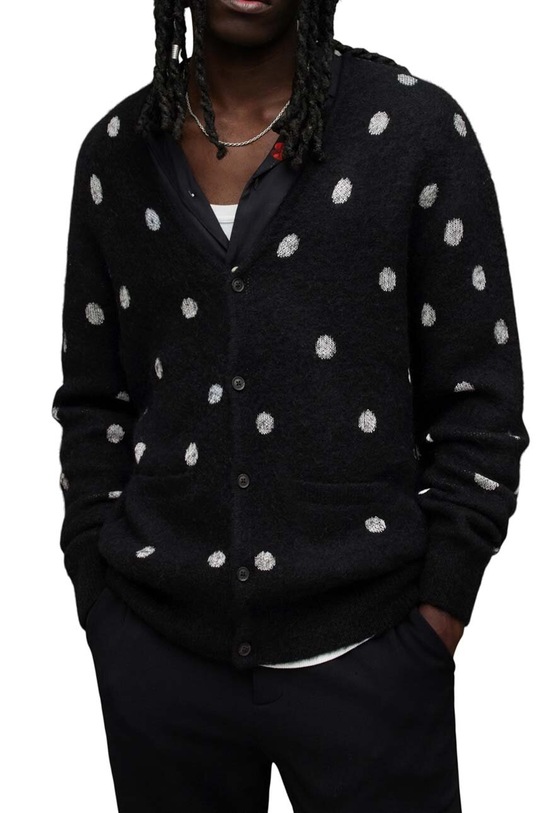 AllSaints cardigan cu modele negru MK002Z
