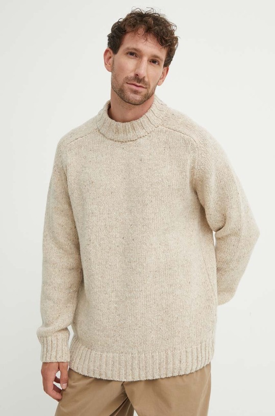 Volnen pulover Universal Works Vincent Turtle Neck bež 29472