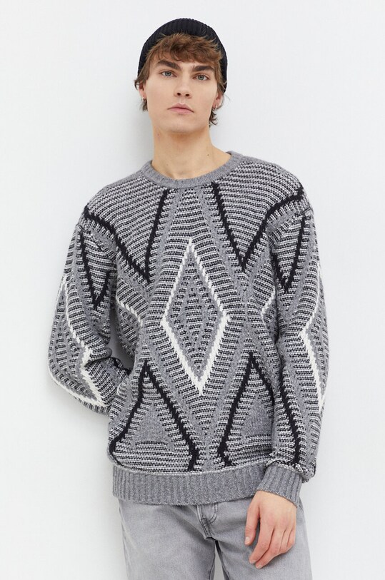 Sveter Hollister Co. okrúhly sivá KI320.3052.118