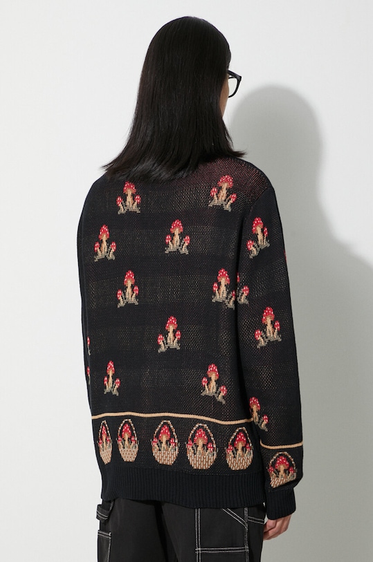 Corridor kardigan bawełniany Mushroom K12 Cardigan SW0106 czarny AW23