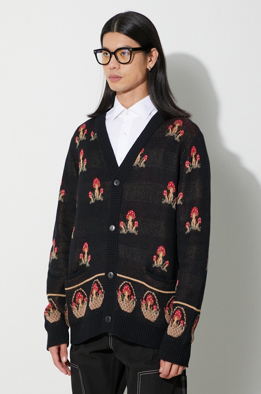 Odzież Corridor kardigan bawełniany Mushroom K12 Cardigan SW0106 czarny