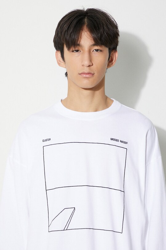 Bavlněné tričko s dlouhým rukávem Undercover Sweatshirt UC2C4807.2 bílá