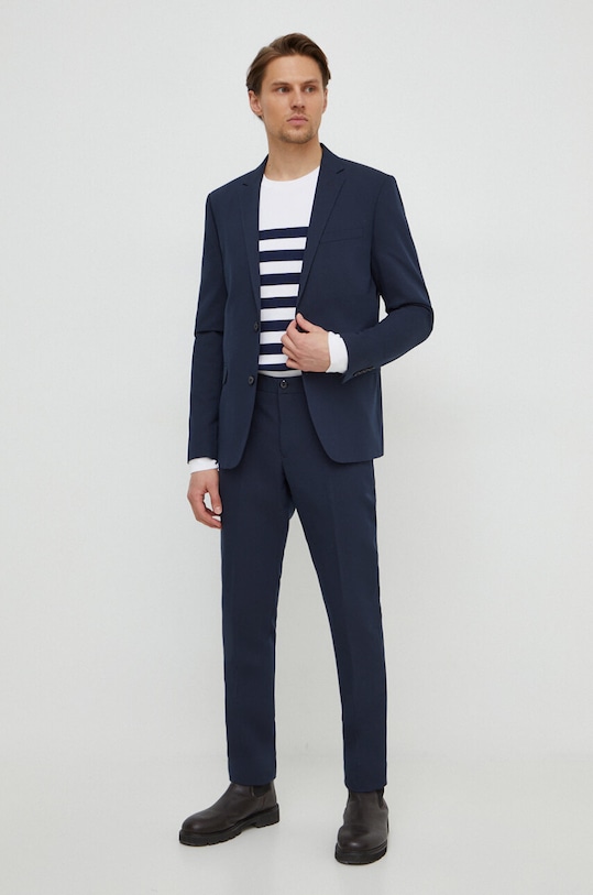 Michael Kors sweter bawełniany CR460ALFE5 granatowy SS24