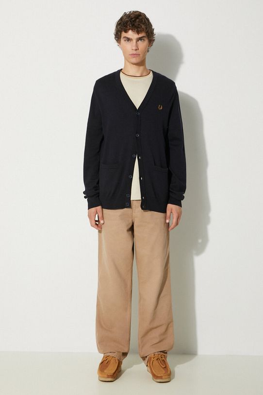 Μάλλινη ζακέτα Fred Perry K9551.795 σκούρο μπλε AW23