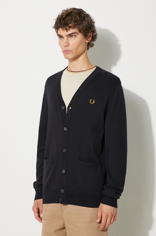 Vuneni kardigan Fred Perry mornarsko plava K9551.795