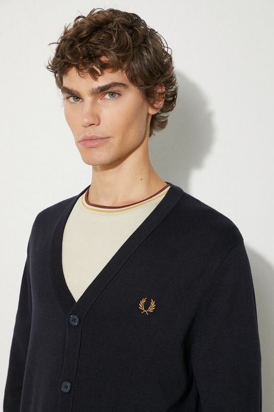 Μάλλινη ζακέτα Fred Perry K9551.795 σκούρο μπλε