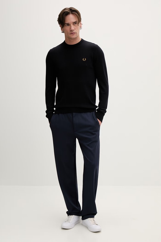 Μάλλινο πουλόβερ Fred Perry K9601.795 σκούρο μπλε AA00