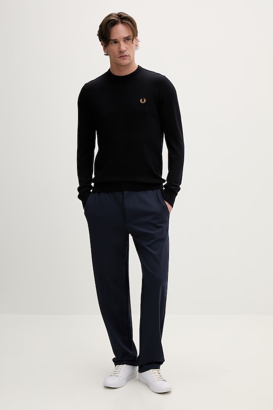 Μάλλινο πουλόβερ Fred Perry K9601.795 σκούρο μπλε AA00