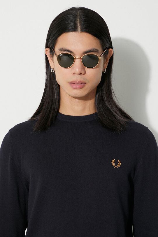 Μάλλινο πουλόβερ Fred Perry K9601.795 σκούρο μπλε