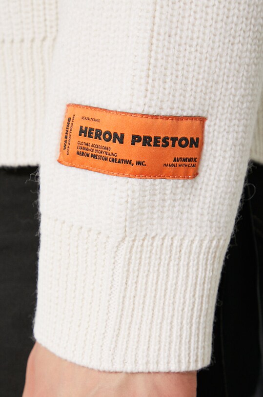 Вълнен пуловер Heron Preston Hpny Knit Rollneck HMHA006F23KNI0010410 бежов