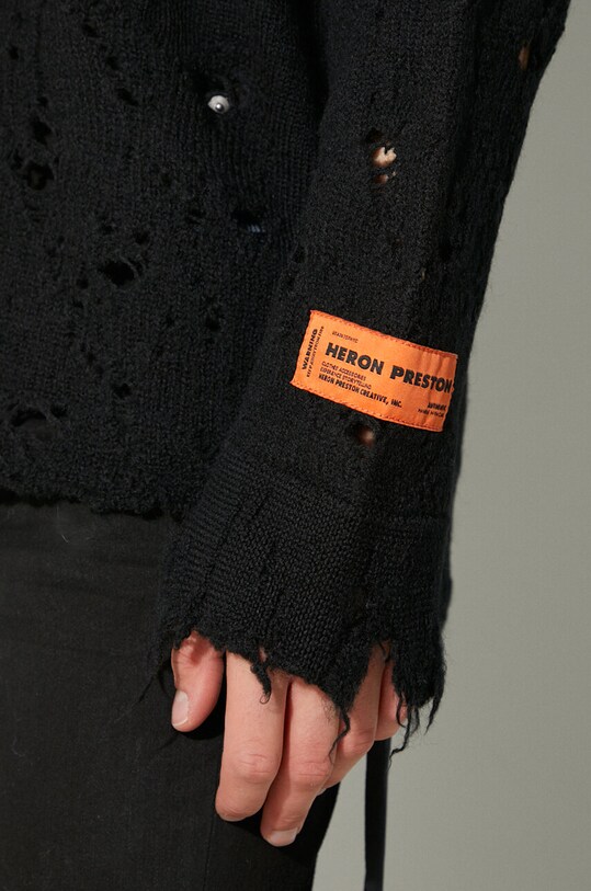 Шерстяной свитер Heron Preston Shredded Knit Crewneck HMHE011F23KNI0011001