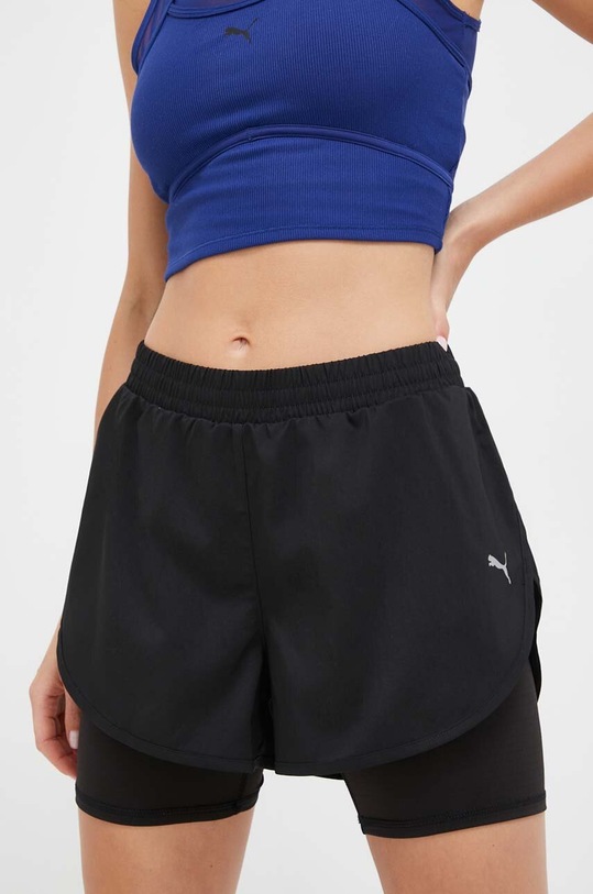 Puma szorty do biegania STUDIO YOGINI LITE tkanina czarny 523181