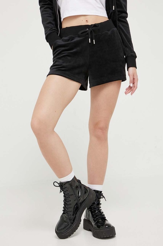 Juicy Couture pantaloni scurti Eve tricotaj negru JCCH121001EU.101
