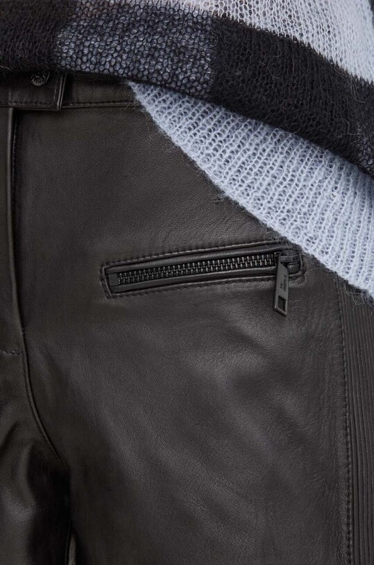 The Kooples szorty skórzane FSHO27004K czarny