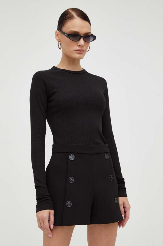 The Kooples rövidnadrág elasztánnal fekete FSHO27040K