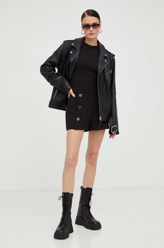 Σορτς The Kooples FSHO27040K μαύρο AW23