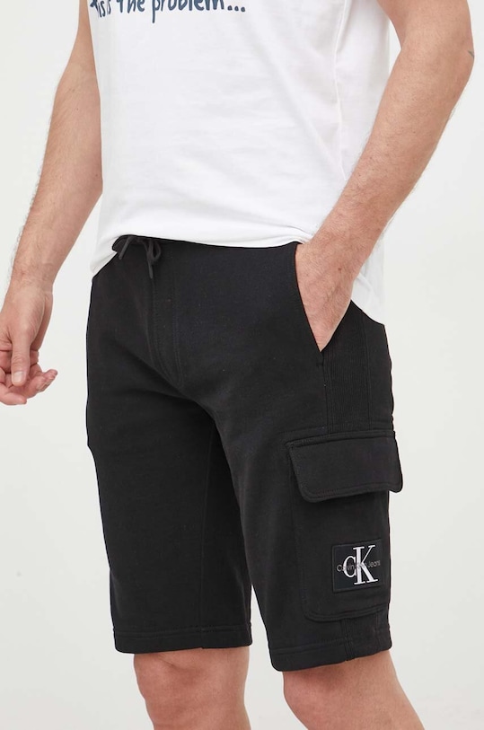 Ruházat Calvin Klein Jeans pamut rövidnadrág J30J323411 fekete