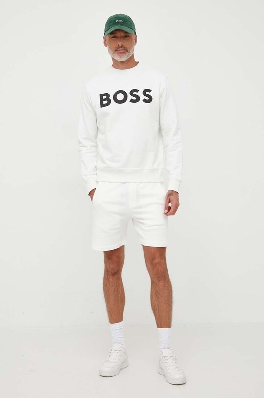 BOSS szorty bawełniane lounge 50496804 beżowy SS24