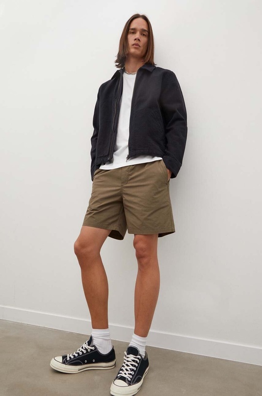 Pamučne kratke hlače Samsoe Samsoe Jabari M23200071 zelena AW23